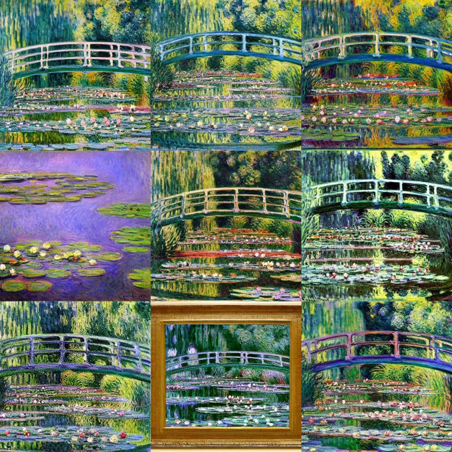 Prompt: Claude Monet painting of water lilies