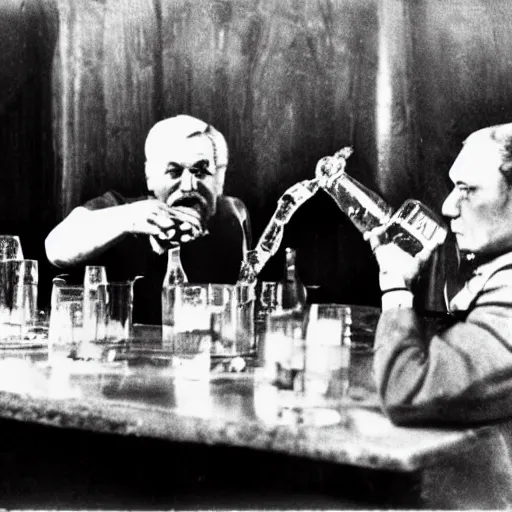 Prompt: soviet comunist drinking vodka