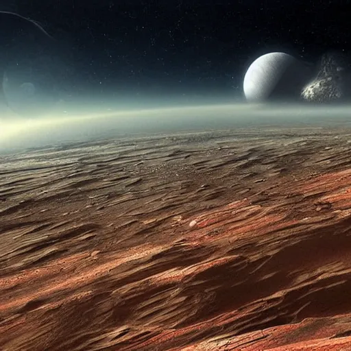 Image similar to a futuristic picture of terraformed mars in 2050