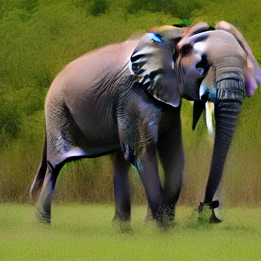 Image similar to an elephant standing on one leg