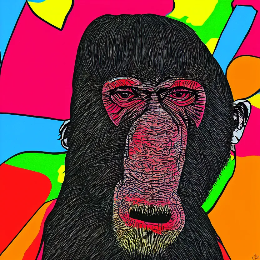 Image similar to Mandrill pop art