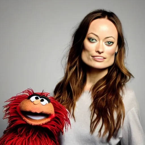 Prompt: Olivia Wilde as a muppet