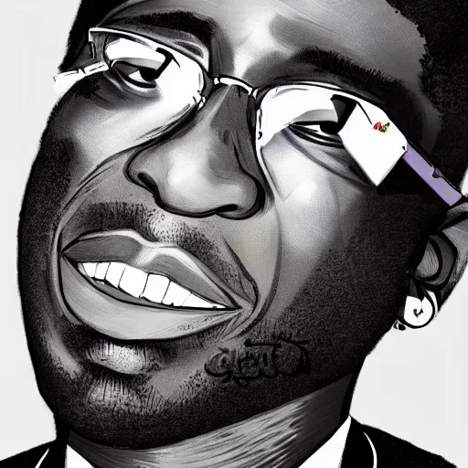 Prompt: gucci mane, digital art, art station