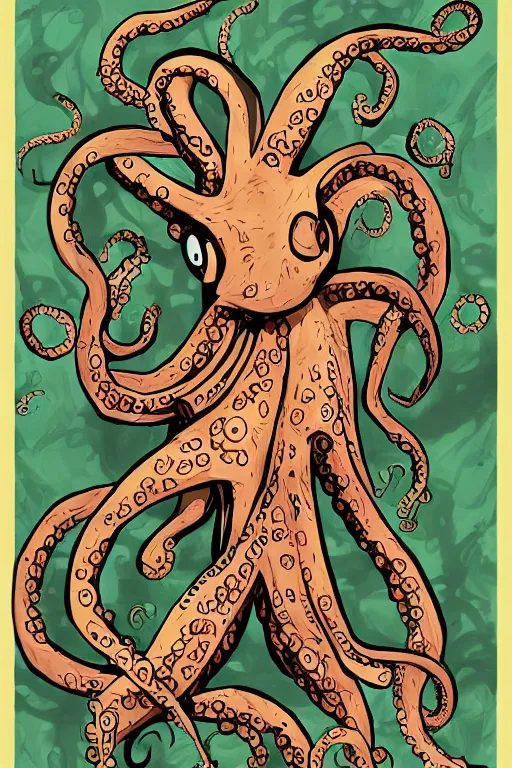 Image similar to professional anime rendering of an octopus dressed as a ninja. intricate, anime manga style, trending on art statio.