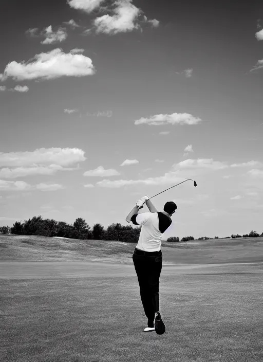 Image similar to golfing black and white portrait white sky in background