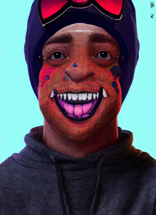 Prompt: ski mask the slump god as a fall guys character, au naturel, hyper detailed, digital art, trending in artstation, cinematic lighting, studio quality, smooth render, unreal engine 5 rendered, octane rendered