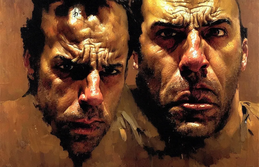 Image similar to portrait of joe rogan!!!!!!!!!!!!!!!!!!!!!!!!!!!, detailed face, detailed painting,, epic lighting, by ilya repin, phil hale and kent williams