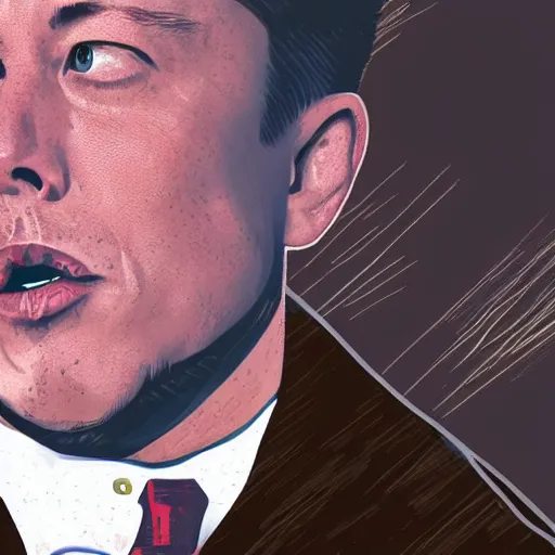 Prompt: Artistic rendering of Elon Musk on his knees crying over losing quarter of his wealth over Twitter debacle