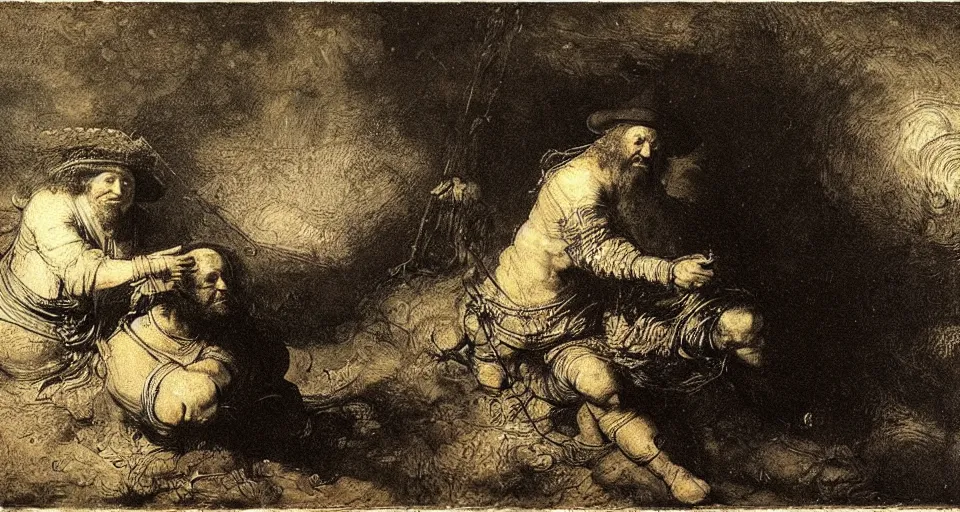 Prompt: the two complementary forces that make up all aspects and phenomena of life, by Rembrandt