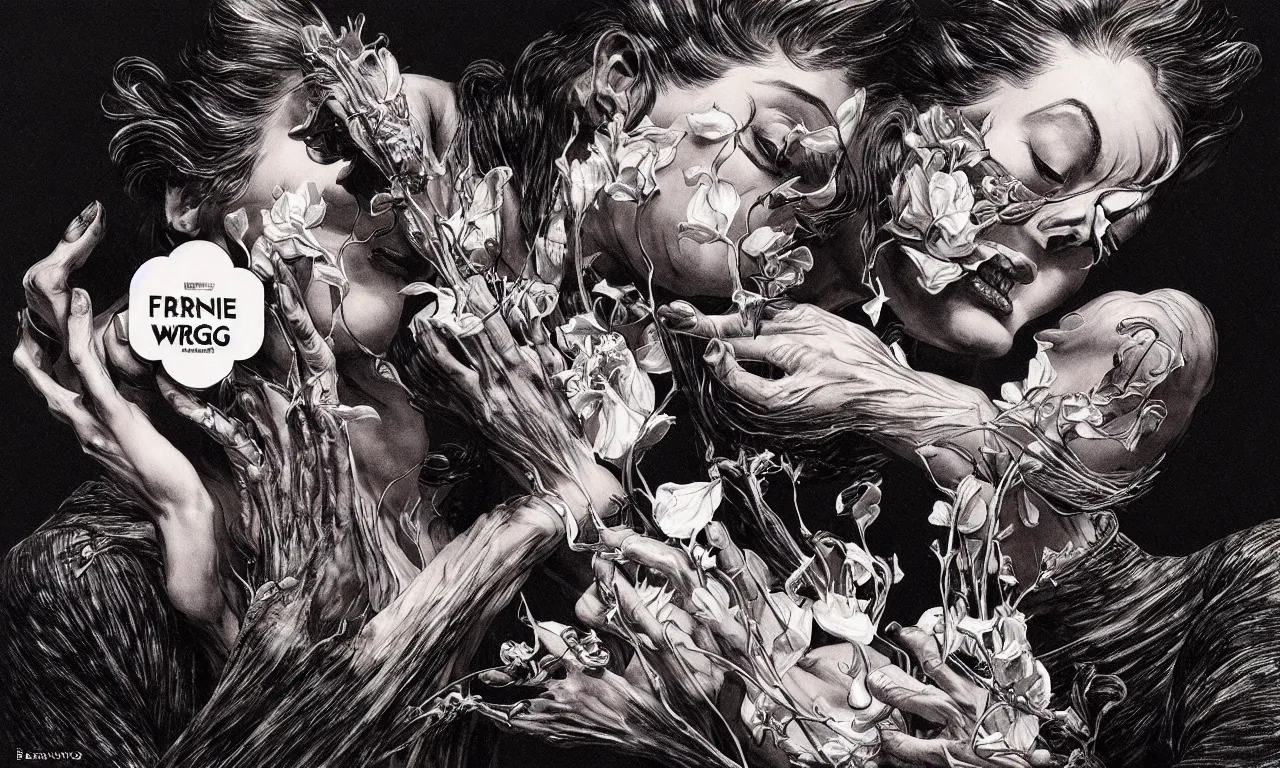 Image similar to fragrance advertising campaign by bernie wrightson, highly detailed