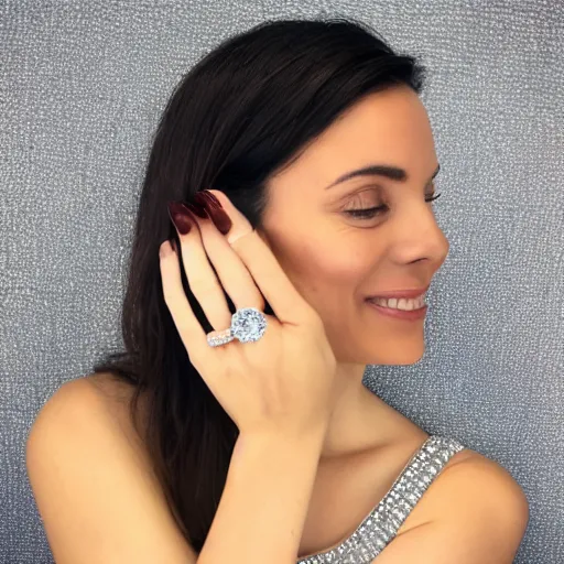 Image similar to wife wearing a ring with stunning 4 8 7 carat diamond that shimmers