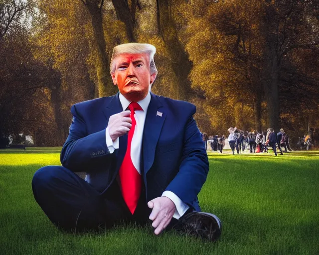 Prompt: award winning 5 5 mm portrait photo of trump as songok, in a park by stefan kostic.