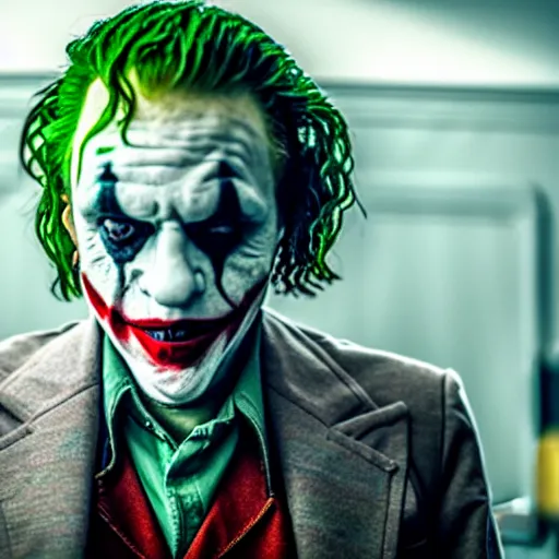 Image similar to film still of Rupert Grint as joker in the new Joker movie