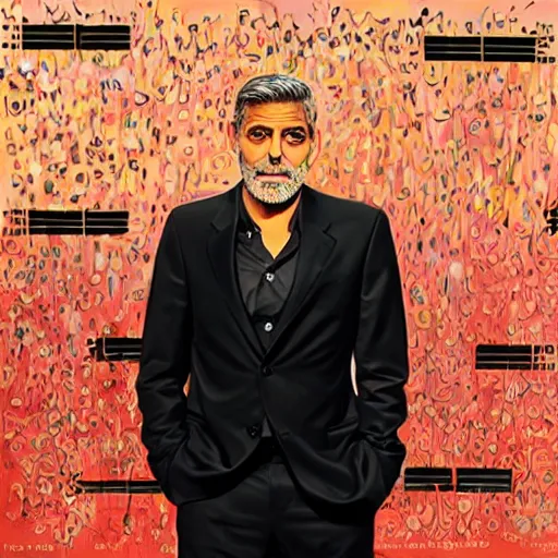 Prompt: art if a hypnotized george clooney, award winning,