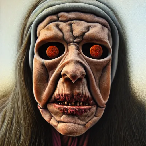 Prompt: leper messiah. by devon whitehead, hyperrealistic photorealism acrylic on canvas