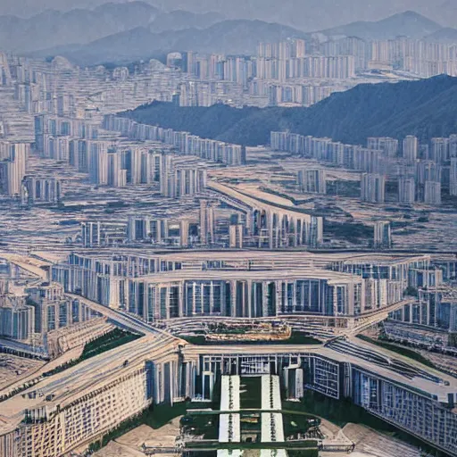 Prompt: north korea as a superpower, futuristic pyongyang