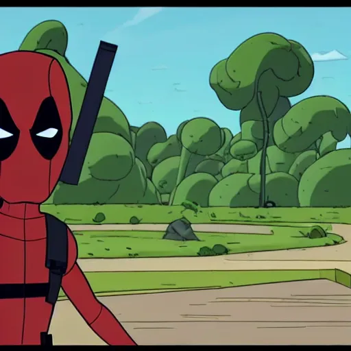 Image similar to deadpool in rick and morty 4 k detailed