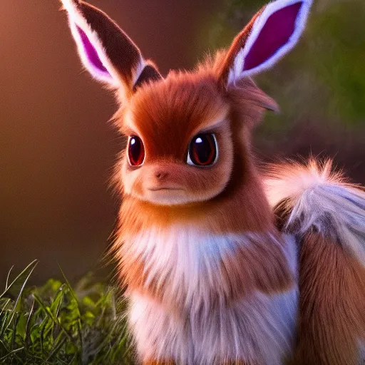 Image similar to national geographic photo of eevee, pokemon in the wild, intricate, portrait, 8 k highly professionally detailed, hdr, award winning