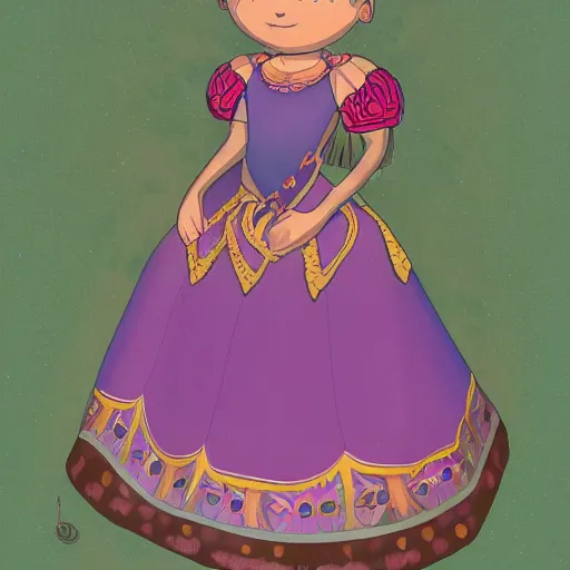 Prompt: a full body portrait of the Princess of the village Moon