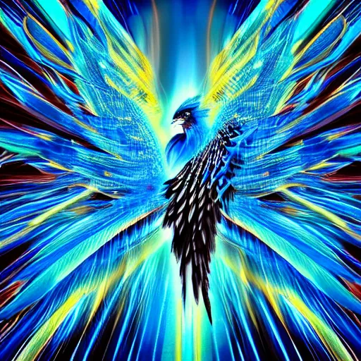 blue phoenix bird wallpaper