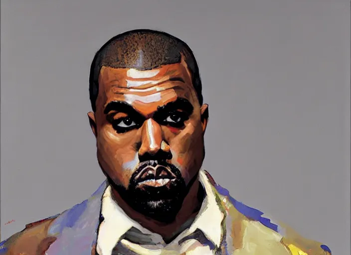 Image similar to a highly detailed beautiful portrait of kanye west as the joker, by gregory manchess, james gurney, james jean