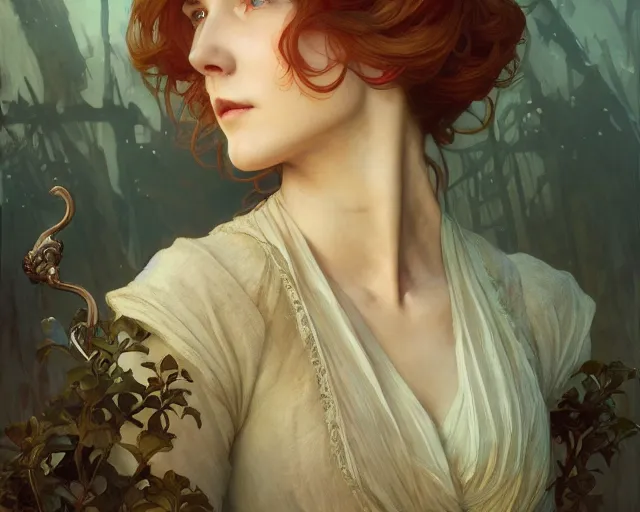 Image similar to photography of elizabeth shippen green, deep focus, d & d, fantasy, intricate, elegant, highly detailed, digital painting, artstation, concept art, matte, sharp focus, illustration, hearthstone, art by artgerm and greg rutkowski and alphonse mucha