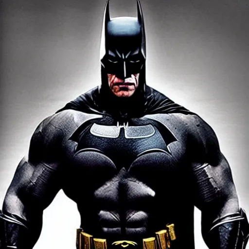 Image similar to Dwayne Johnson as batman