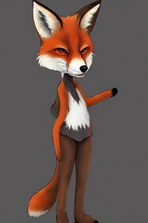 Image similar to a fox fursona, trending on artstation, by kawacy, furry art, digital art