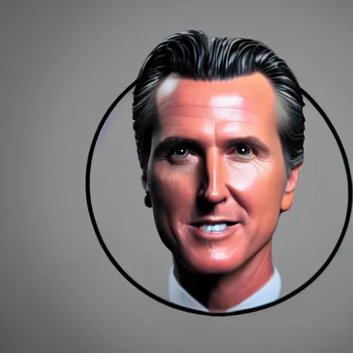 Image similar to Dartboard in the shape of Gavin Newsom's face, 3d render, digital art, artstation, hyper realistic, 8k