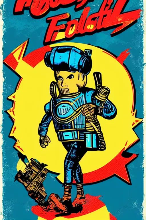 Image similar to fallout 7 6 retro futurist illustration art by butcher billy, sticker, colorful, illustration, highly detailed, simple, smooth and clean vector curves, no jagged lines, vector art, smooth andy warhol style