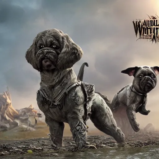 Image similar to world abomination by dogs, realistic, highly detailed, 8k