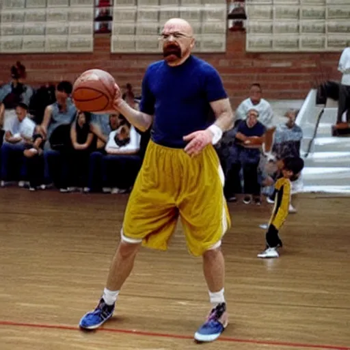 Prompt: walter white playing basketball