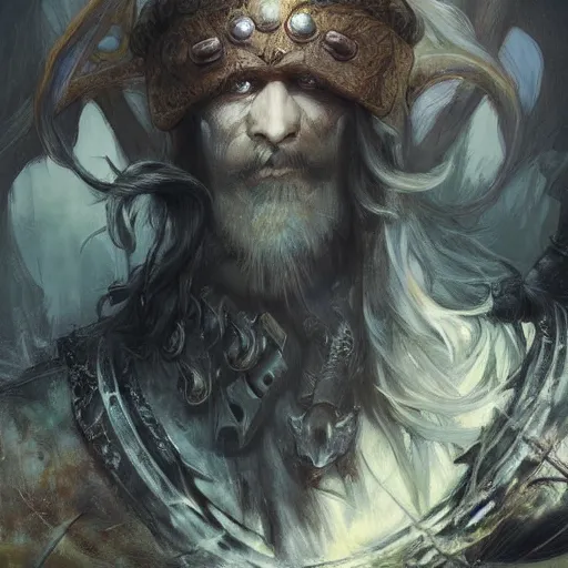Prompt: Das Schwarze Auge Cover Artwork, a dwarf, an elf, a mage, a knight, adventures, dramatic light, highly detailed, dragon in the sky, photorealistic artwork, oil on canvas, style like Craig Mullins, Jaime Jones, Anna Steinbauer or Alphonse Mucha, amazing and super beautiful artwork, grouped values