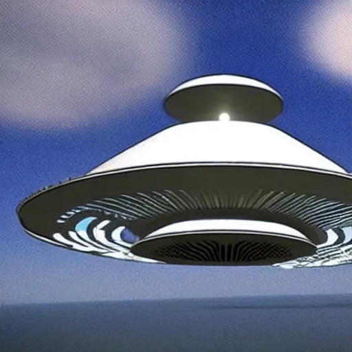 Image similar to a high tech ufo, amazing details, alien technology