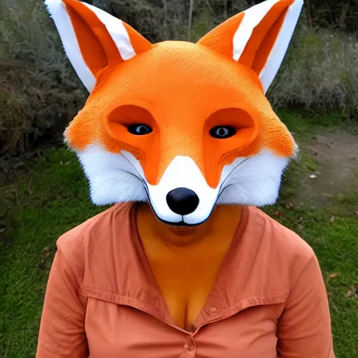 Image similar to photo of a sensual female fox fursuit