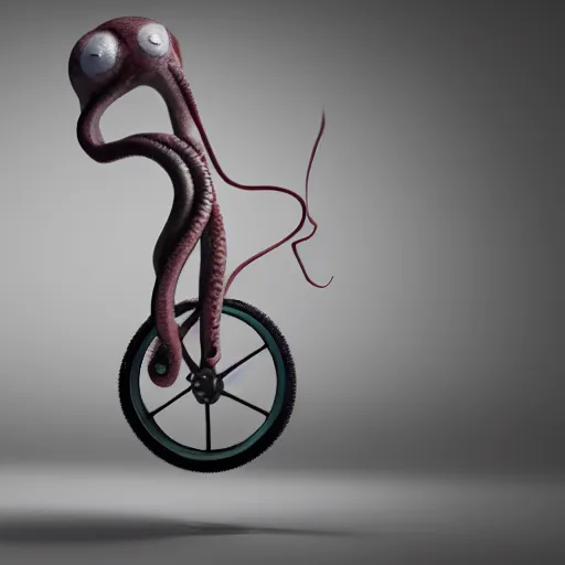 Image similar to a juggling octopus on a unicycle, octane render