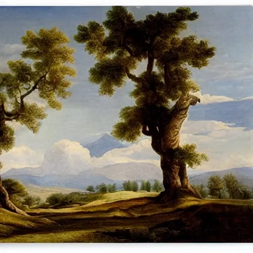 Image similar to Landscape with cypresses by Ferdinand Keller