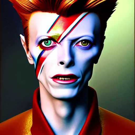 Prompt: an epic manga comic book style portrait painting of david bowie, character design by mark ryden and pixar and hayao miyazaki, unreal 5, daz, hyperrealistic, octane render, cosplay, dynamic lighting, intricate detail, harvest fall vibrancy, cinematic
