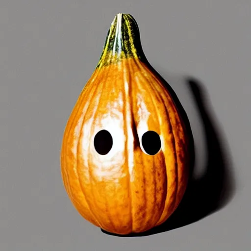 Image similar to a gourd shaped to look like the face of amber heard