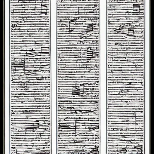 Image similar to graphic sheet music for a piece of music called a demon possessing ur freaking soul