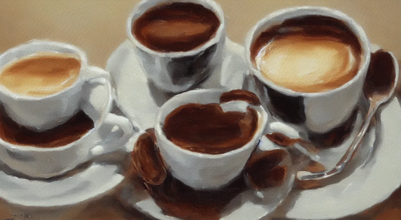 Prompt: Java coffee, oil painting,