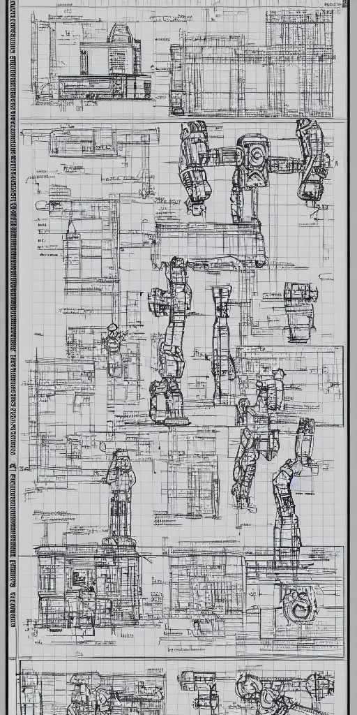 Image similar to robotic cowboy axonometric blueprint, plans, infographic, year 1850