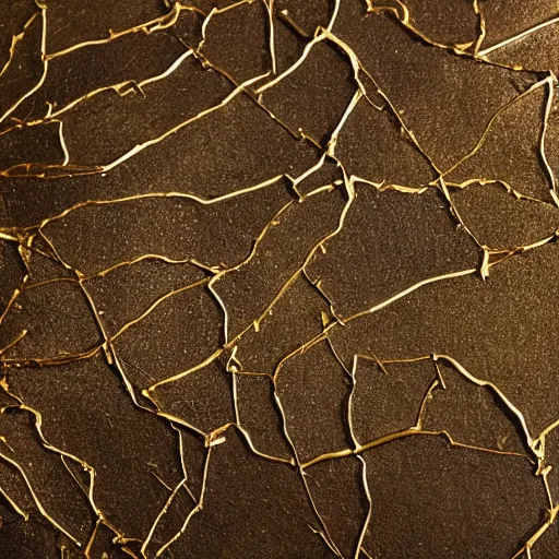 Image similar to photo of kintsugi, beautiful, gold, wabi sabi, high detail,