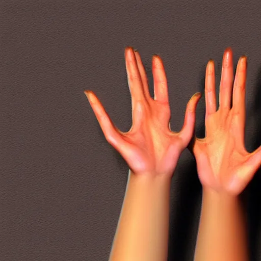 Image similar to very accurate photo, very coherent image, hyper realistic photo of a female hand, open palm