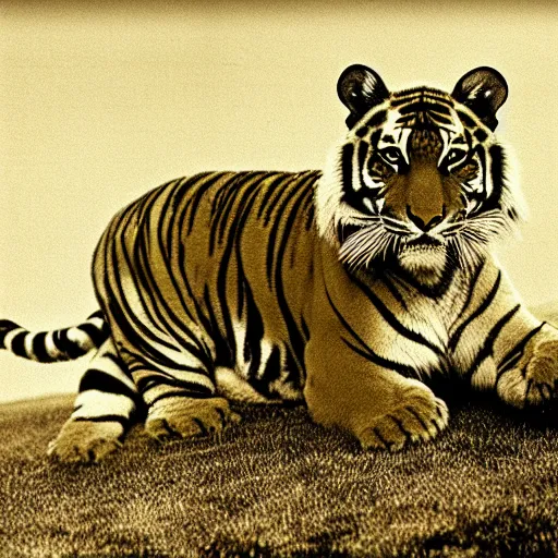 Image similar to an old photo of a tiger general