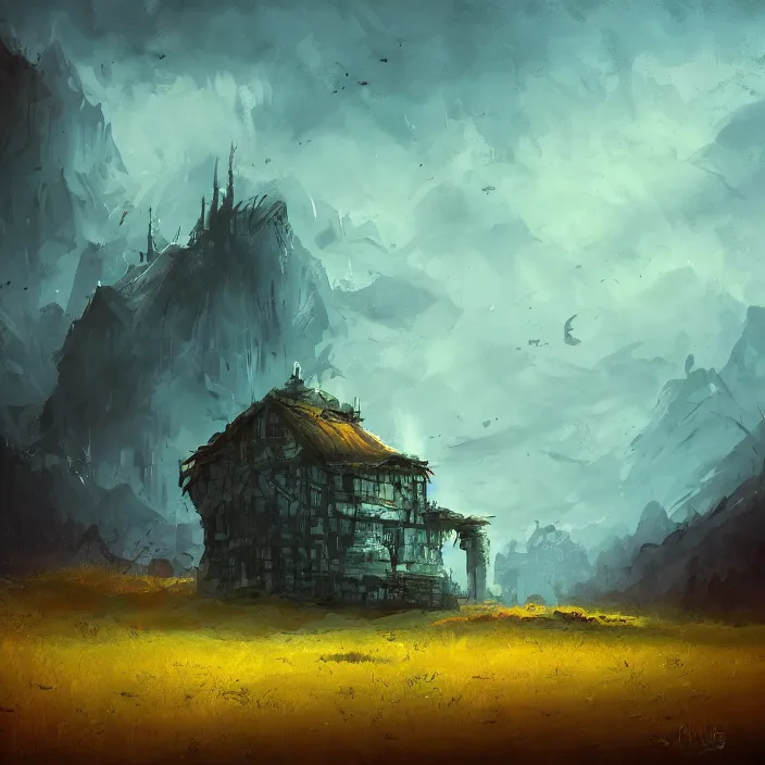 Image similar to a building in a landscape, by anato finnstark