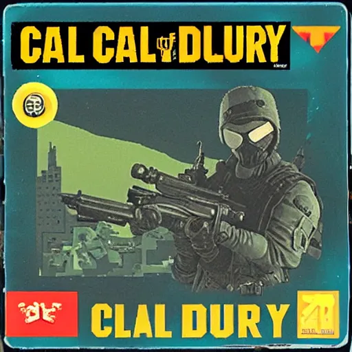 Prompt: Atari 2600 version of Call of Duty