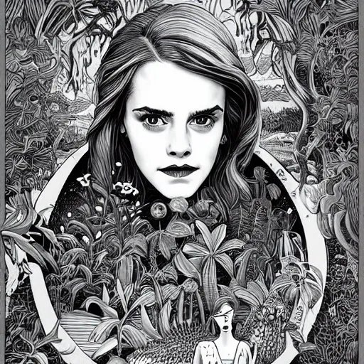 Image similar to a portrait of emma watson in a scenic environment by joe fenton