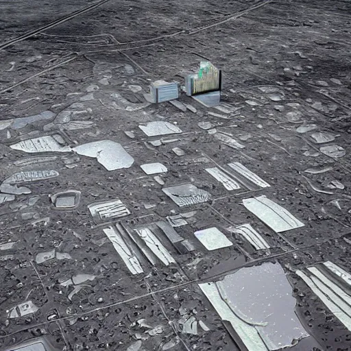 Image similar to moonwalker photo, future city street on the moon, a detailed image of a future norilsk base, street moon landscape