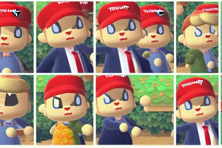 Image similar to donald trump in animal crossing